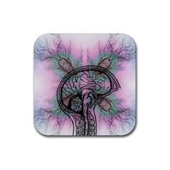 Tourette Syndrome Epilepsy Brain Rubber Coaster (square) by pakminggu