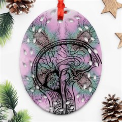 Tourette Syndrome Epilepsy Brain Oval Filigree Ornament (two Sides) by pakminggu