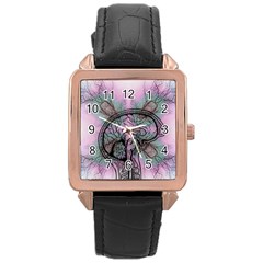 Tourette Syndrome Epilepsy Brain Rose Gold Leather Watch  by pakminggu