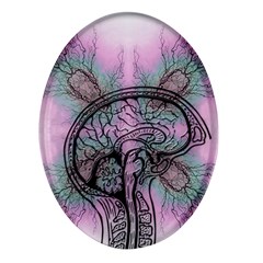 Tourette Syndrome Epilepsy Brain Oval Glass Fridge Magnet (4 Pack) by pakminggu