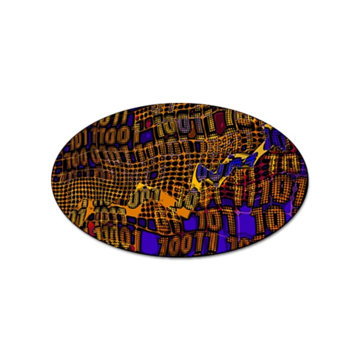 Binary Code Transformation Sticker Oval (100 pack)