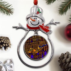 Binary Code Transformation Metal Snowman Ornament