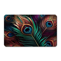 Peacock Feathers Nature Feather Pattern Magnet (rectangular) by pakminggu