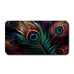 Peacock Feathers Nature Feather Pattern Medium Bar Mat by pakminggu