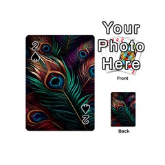 Peacock Feathers Nature Feather Pattern Playing Cards 54 Designs (mini)