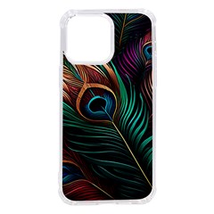 Peacock Feathers Nature Feather Pattern Iphone 14 Pro Max Tpu Uv Print Case by pakminggu