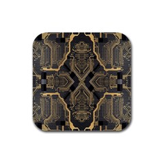 Brain Technology Data Digital Rubber Square Coaster (4 Pack) by pakminggu