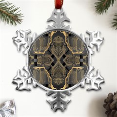 Brain Technology Data Digital Metal Small Snowflake Ornament by pakminggu