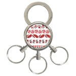 Ukraine Scheme Pattern Kit Ornament Plants 3-Ring Key Chain Front