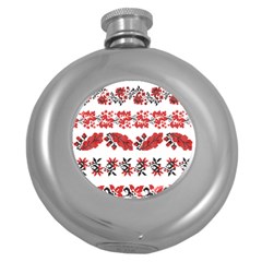 Ukraine Scheme Pattern Kit Ornament Plants Round Hip Flask (5 Oz) by pakminggu