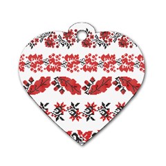 Ukraine Scheme Pattern Kit Ornament Plants Dog Tag Heart (one Side) by pakminggu