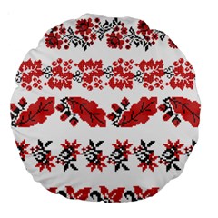 Ukraine Scheme Pattern Kit Ornament Plants Large 18  Premium Round Cushions by pakminggu