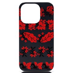 Ukraine Scheme Pattern Kit Ornament Plants Iphone 14 Pro Black Uv Print Case by pakminggu