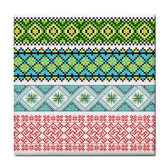 Ukraine Ornament Pattern Symbolism Geometric Tile Coaster by pakminggu