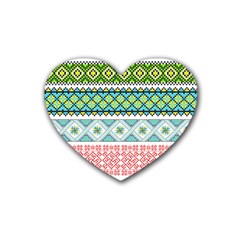 Ukraine Ornament Pattern Symbolism Geometric Rubber Coaster (heart) by pakminggu