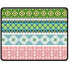 Ukraine Ornament Pattern Symbolism Geometric Fleece Blanket (medium) by pakminggu