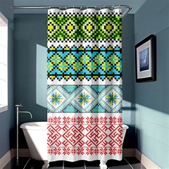 Ukraine Ornament Pattern Symbolism Geometric Shower Curtain 36  X 72  (stall)  by pakminggu