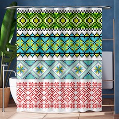 Ukraine Ornament Pattern Symbolism Geometric Shower Curtain 60  X 72  (medium)  by pakminggu