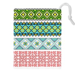 Ukraine Ornament Pattern Symbolism Geometric Drawstring Pouch (4xl) by pakminggu