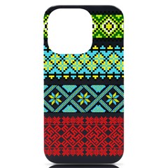 Ukraine Ornament Pattern Symbolism Geometric Iphone 14 Pro Black Uv Print Case by pakminggu