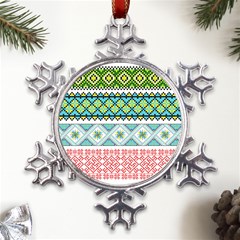 Ukraine Ornament Pattern Symbolism Geometric Metal Large Snowflake Ornament