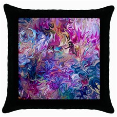 Painted Flames Throw Pillow Case (black) by kaleidomarblingart