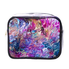 Painted Flames Mini Toiletries Bag (one Side) by kaleidomarblingart