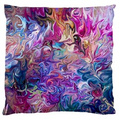 Painted Flames Large Cushion Case (one Side) by kaleidomarblingart