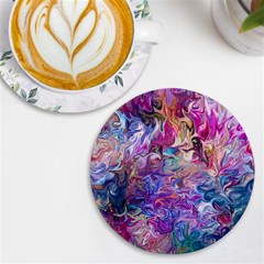 Painted Flames Uv Print Round Tile Coaster by kaleidomarblingart