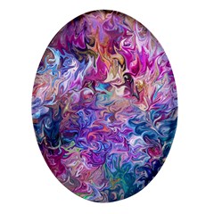 Painted Flames Oval Glass Fridge Magnet (4 Pack) by kaleidomarblingart