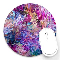 Painted Flames Round Mousepad by kaleidomarblingart