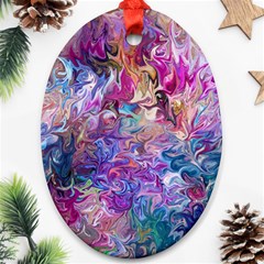 Painted Flames Ornament (oval) by kaleidomarblingart