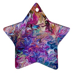 Painted Flames Ornament (star) by kaleidomarblingart