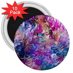 Painted Flames 3  Magnets (10 Pack)  by kaleidomarblingart