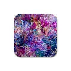 Painted Flames Rubber Square Coaster (4 Pack) by kaleidomarblingart