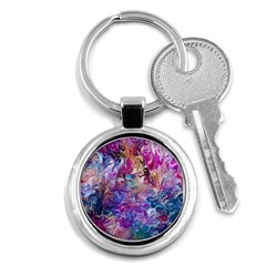 Painted Flames Key Chain (round) by kaleidomarblingart