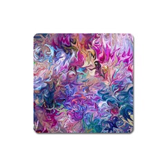 Painted Flames Square Magnet by kaleidomarblingart