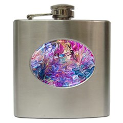 Painted Flames Hip Flask (6 Oz) by kaleidomarblingart