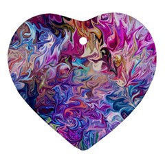 Painted Flames Heart Ornament (two Sides) by kaleidomarblingart