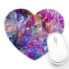 Painted Flames Heart Mousepad by kaleidomarblingart