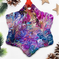 Painted Flames Snowflake Ornament (two Sides) by kaleidomarblingart