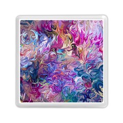 Painted Flames Memory Card Reader (square) by kaleidomarblingart