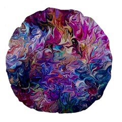 Painted Flames Large 18  Premium Flano Round Cushions by kaleidomarblingart