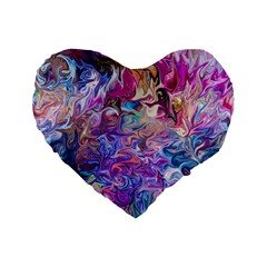 Painted Flames Standard 16  Premium Flano Heart Shape Cushions by kaleidomarblingart