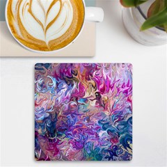 Painted Flames Uv Print Square Tile Coaster  by kaleidomarblingart