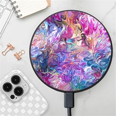 Painted Flames Wireless Fast Charger(black) by kaleidomarblingart