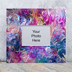 Painted Flames White Wall Photo Frame 5  X 7  by kaleidomarblingart