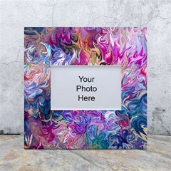 Painted Flames White Box Photo Frame 4  X 6  by kaleidomarblingart