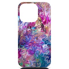 Painted Flames Iphone 14 Pro Black Uv Print Case by kaleidomarblingart