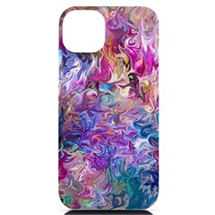 Painted Flames Iphone 14 Plus Black Uv Print Case by kaleidomarblingart